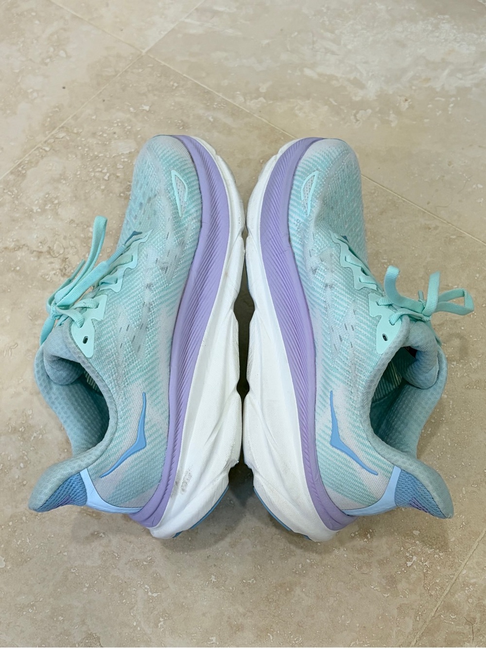 Hoka Clifton 9 Women's Sneaker in Sunlit Ocean/Lilac Mist Size 7D - Picture 6 of 11